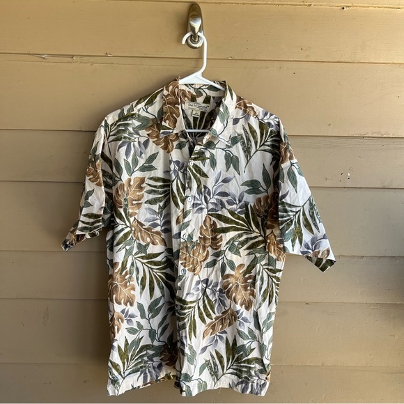 Tori Richard Hawaiian Button Down Shirt - Size L - Neutral Vacation Resortwear - Picture 1 of 5